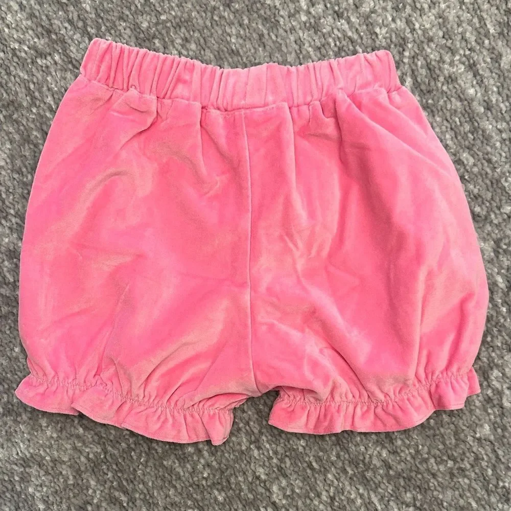 NWOT The Beaufort bonnet co. Pink Velvet bloomer Shorts Red Bow size 7